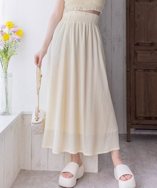 極美品✨フォクシー　ギャザーフレア　スカート　ロゴプレート　ホワイト白　40 L 極美品✨フォクシー ギャザーフレア スカート ロゴプレート