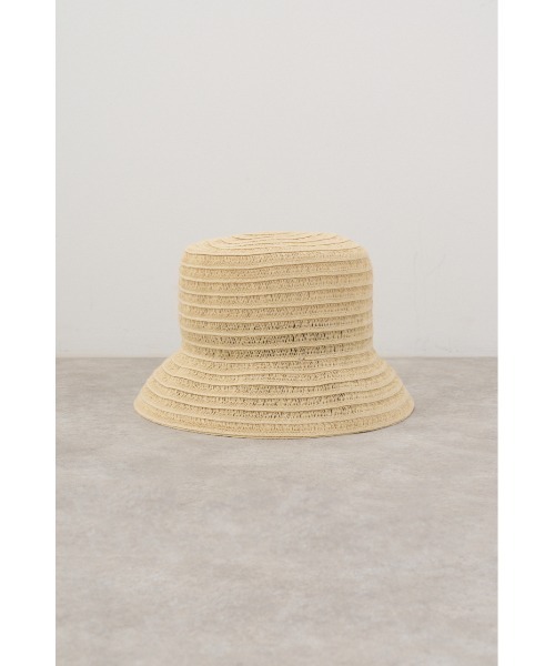 AZUL by moussy(アズールバイマウジー)の「シアーボーダーバケットハット(キャップ・レディース・ベージュ/ブラック・FREE)」の10枚目の写真