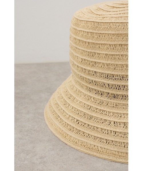 AZUL by moussy(アズールバイマウジー)の「シアーボーダーバケットハット(キャップ・レディース・ベージュ/ブラック・FREE)」の12枚目の写真