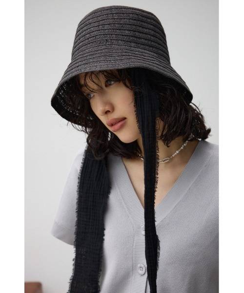 AZUL by moussy(アズールバイマウジー)の「シアーボーダーバケットハット(キャップ・レディース・ベージュ/ブラック・FREE)」の15枚目の写真