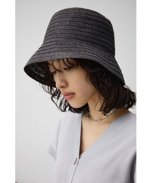 AZUL by moussy(アズールバイマウジー)の「シアーボーダーバケットハット(キャップ・レディース・ベージュ/ブラック・FREE)」の16枚目の写真