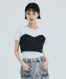 【TOGA PULLA/トーガプルラ】Taffeta quilting bra/ビスチェ