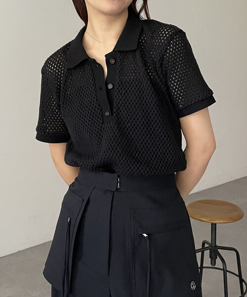 CAPRICIEUX LE'MAGE メッシュポロ CAPRICIEUX LE'MAGE（カプリシューレマージュ）の「メッシュポロ