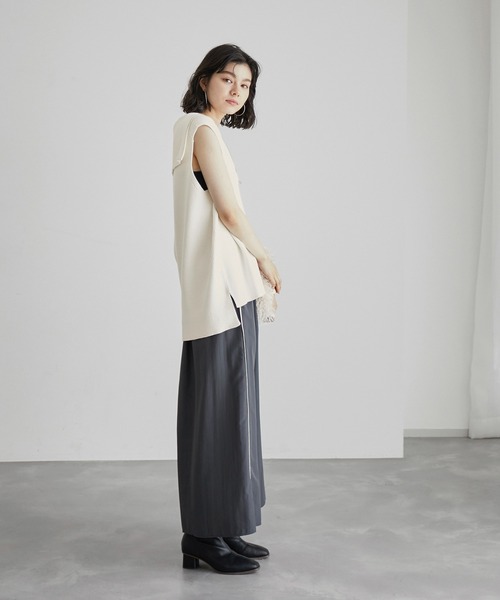 ROPE' PICNIC（ロペピクニック）の「ハーフジップノースリーブニット（ニット/セーター・レディース・チャコールグレー/キナリ・38）」の17枚目の写真