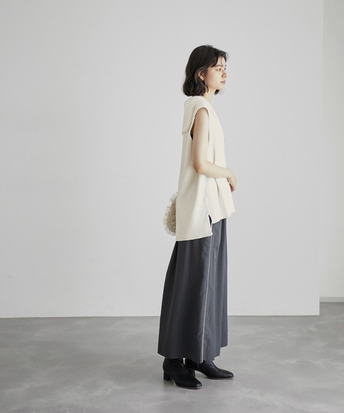 ROPE' PICNIC（ロペピクニック）の「ハーフジップノースリーブニット（ニット/セーター・レディース・チャコールグレー/キナリ・38）」の16枚目の写真