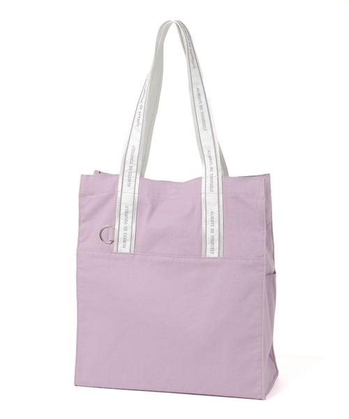 GLOBAL WORK（グローバルワーク）の「推しごとラインロゴテープトート/127404（トートバッグ・レディース・アイボリー/レオパード/パープル/ブラック/グレー系その他5・ONE SIZE）」の4枚目の写真