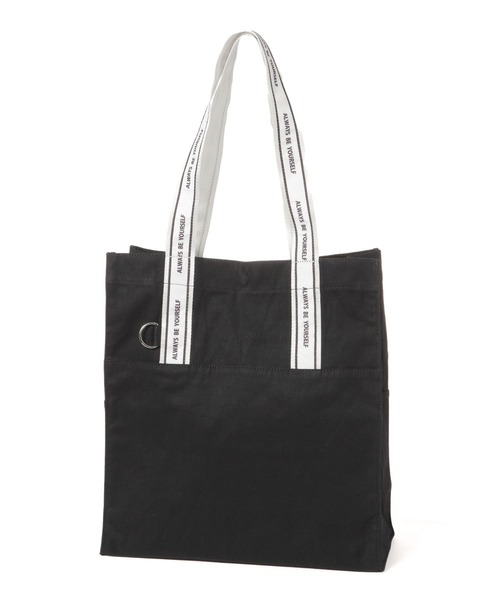 GLOBAL WORK（グローバルワーク）の「推しごとラインロゴテープトート/127404（トートバッグ・レディース・アイボリー/レオパード/パープル/ブラック/グレー系その他5・ONE SIZE）」の3枚目の写真