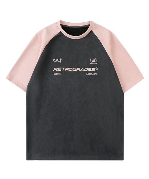 aimoha（アイモハ）の「aimoha outdoor ユニセックス　ビッグシルエット プリント半袖ラグランTシャツ (SS)（Tシャツ/カットソー・レディース・ブルー/ダークグレー/ライトグレー/ピンク・MEDIUM/LARGE/X-LARGE）」の4枚目の写真