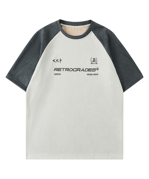 aimoha（アイモハ）の「aimoha outdoor ユニセックス　ビッグシルエット プリント半袖ラグランTシャツ (SS)（Tシャツ/カットソー・レディース・ブルー/ダークグレー/ライトグレー/ピンク・MEDIUM/LARGE/X-LARGE）」の2枚目の写真