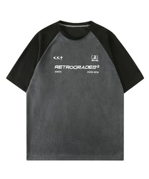 aimoha outdoor ユニセックス　ビッグシルエット プリント半袖ラグランTシャツ (SS)