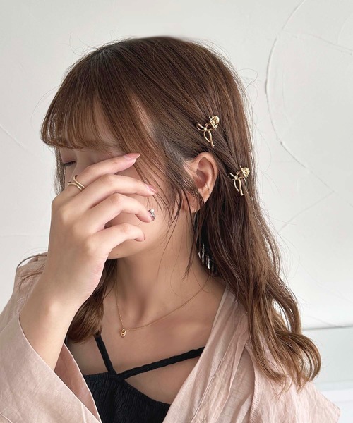 apres jour×ARIAZ】リボンミニクリップ4個セット(バレッタ/ヘア apres jour×ARIAZ】リボンミニクリップ4個セット(バレッタ/ヘア