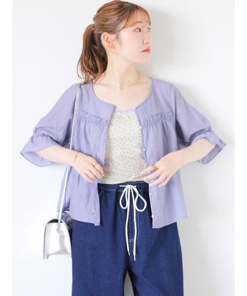 ehka sopo（エヘカソポ）の「カップ付花柄キャミソール（キャミソール・レディース・キナリ/ピンク/ブルー/ブラック・F）」の16枚目の写真