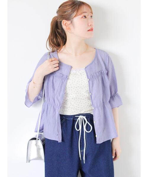 ehka sopo（エヘカソポ）の「カップ付花柄キャミソール（キャミソール・レディース・キナリ/ピンク/ブルー/ブラック・F）」の17枚目の写真