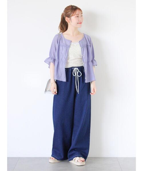 ehka sopo（エヘカソポ）の「カップ付花柄キャミソール（キャミソール・レディース・キナリ/ピンク/ブルー/ブラック・F）」の18枚目の写真