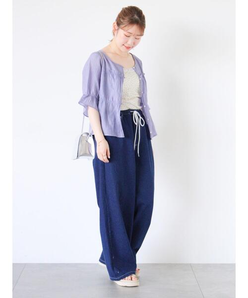 ehka sopo（エヘカソポ）の「カップ付花柄キャミソール（キャミソール・レディース・キナリ/ピンク/ブルー/ブラック・F）」の20枚目の写真