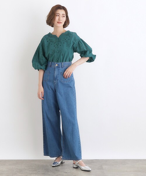 grove（グローブ）の「スカラップエンブロイダリーブラウス（シャツ/ブラウス・レディース・ブラック/オフホワイト/モスグリーン・02/03/01/04/05）」の11枚目の写真