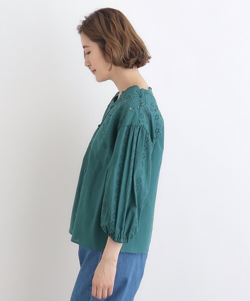 grove（グローブ）の「スカラップエンブロイダリーブラウス（シャツ/ブラウス・レディース・ブラック/オフホワイト/モスグリーン・02/03/01/04/05）」の14枚目の写真