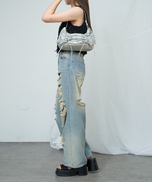 RAY CASSIN（レイカズン）の「ギャザーリボンショルダー（ショルダーバッグ・レディース・シルバー/ブラック/レッド・FREE）」の20枚目の写真