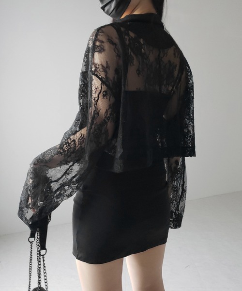 me+em select（ミームセレクト）の「※※【 ２color 】レースショートテーラードジャケット ／ lace short tailored jacket（テーラードジャケット・レディース・ブラック/ホワイト・FREE）」の14枚目の写真