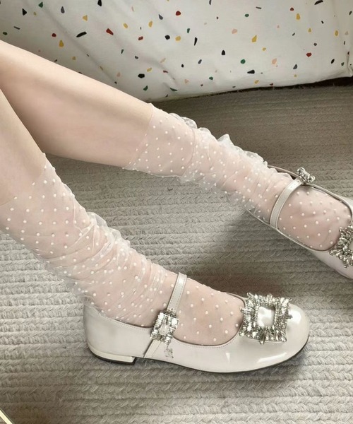 SHEPP（シープ）の「シアー レースソックス（ソックス/靴下・レディース・ホワイト系その他/ブラック系その他/アイボリー/ブラック/ホワイト・F）」の7枚目の写真