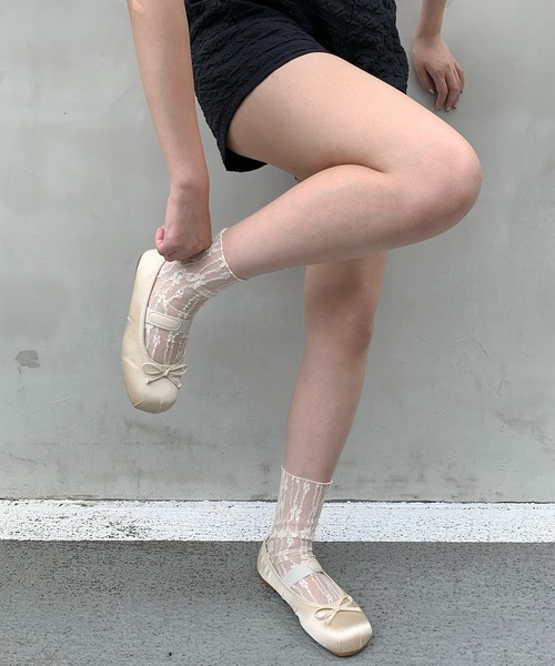 SHEPP（シープ）の「シアー レースソックス（ソックス/靴下・レディース・ホワイト系その他/ブラック系その他/アイボリー/ブラック/ホワイト・F）」の22枚目の写真