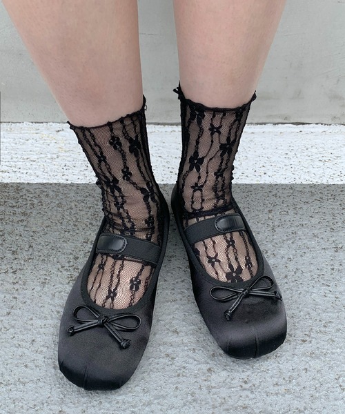 SHEPP（シープ）の「シアー レースソックス（ソックス/靴下・レディース・ホワイト系その他/ブラック系その他/アイボリー/ブラック/ホワイト・F）」の14枚目の写真