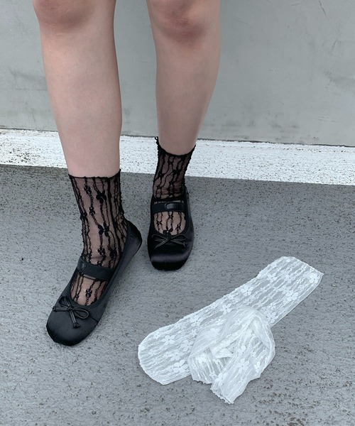 SHEPP（シープ）の「シアー レースソックス（ソックス/靴下・レディース・ホワイト系その他/ブラック系その他/アイボリー/ブラック/ホワイト・F）」の18枚目の写真