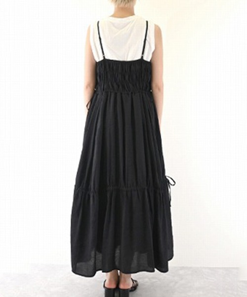 STYLEBLOCK（スタイルブロック）の「リボンギャザーキャミワンピース（ワンピース・レディース・ブルー/アイボリー/ブラック・M）」の8枚目の写真