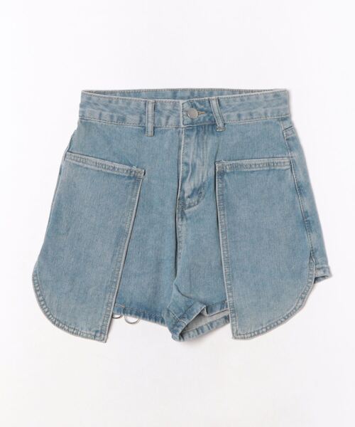 COMON+(コモンプラス)の「2wayで穿けるガーター付き 絶対領域デニムパンツ(デニムパンツ・レディース・ライトインディゴブルー・S/M/L)」の11枚目の写真