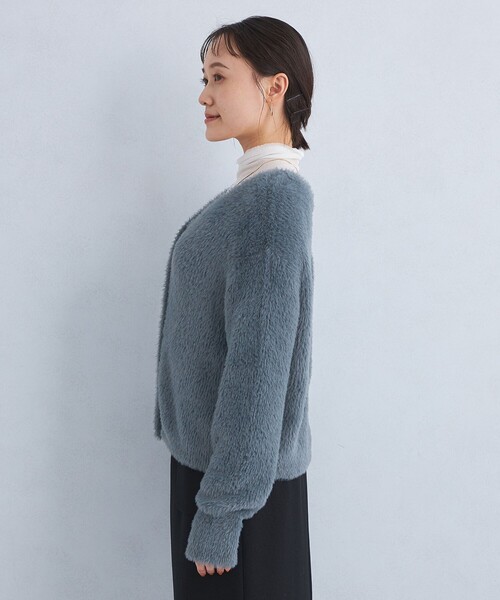 【セール】シャギー Vネック ニット カーディガン（カーディガン/ボレロ）｜green label relaxing（グリーンレーベルリラクシング）
