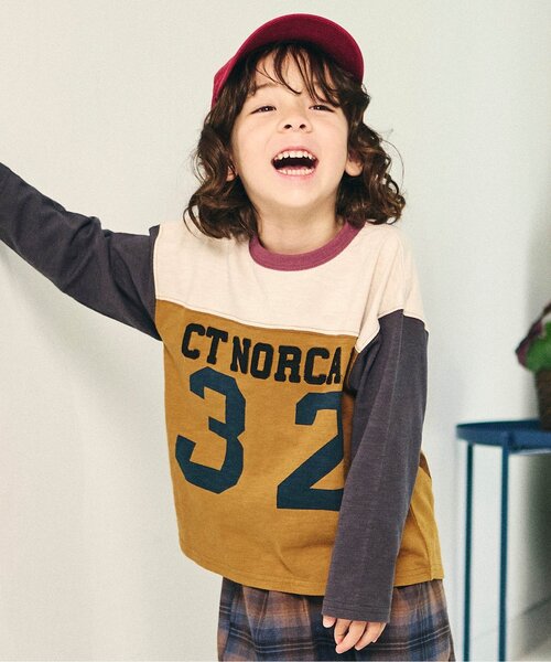 F.O.KIDS（エフオーキッズ）の「ナンバリングワッペンTシャツ（Tシャツ/カットソー・キッズ・ブルー/グレー/レインボー・80/90/100/110/120/130/140/150）」の3枚目の写真