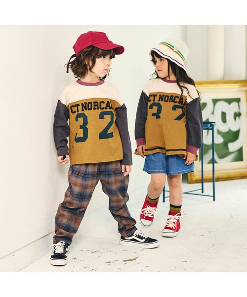 F.O.KIDS（エフオーキッズ）の「ナンバリングワッペンTシャツ（Tシャツ/カットソー・キッズ・ブルー/グレー/レインボー・80/90/100/110/120/130/140/150）」の4枚目の写真