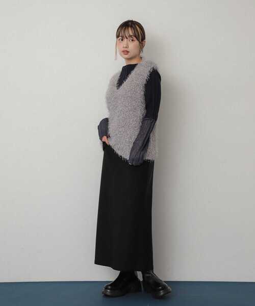 SENSE OF PLACE by URBAN RESEARCH(センスオブプレイスバイアーバンリサーチ)の「モールフェザーニットベスト(ベスト・レディース・アイボリー/チャコールグレー/ネイビー/グレー・ONE)」の10枚目の写真