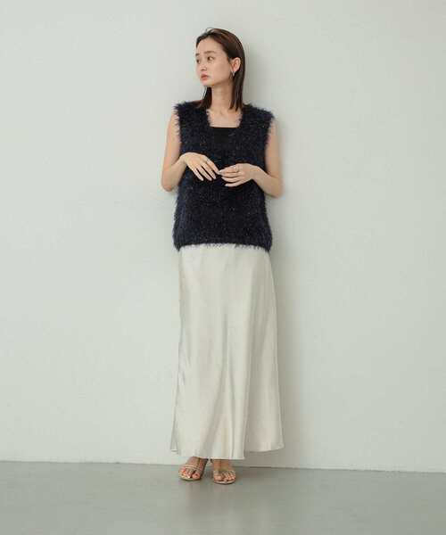 SENSE OF PLACE by URBAN RESEARCH(センスオブプレイスバイアーバンリサーチ)の「モールフェザーニットベスト(ベスト・レディース・アイボリー/チャコールグレー/ネイビー/グレー・ONE)」の18枚目の写真