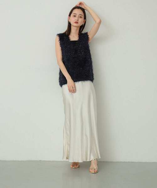 SENSE OF PLACE by URBAN RESEARCH(センスオブプレイスバイアーバンリサーチ)の「モールフェザーニットベスト(ベスト・レディース・アイボリー/チャコールグレー/ネイビー/グレー・ONE)」の19枚目の写真