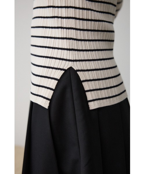 AZUL by moussy（アズールバイマウジー）の「ランダムリブハイネックニットトップス（ニット/セーター・レディース・レッド/ホワイト系その他/ダークブルー/ブラック/アイボリー/グレー・SMALL/MEDIUM）」の11枚目の写真