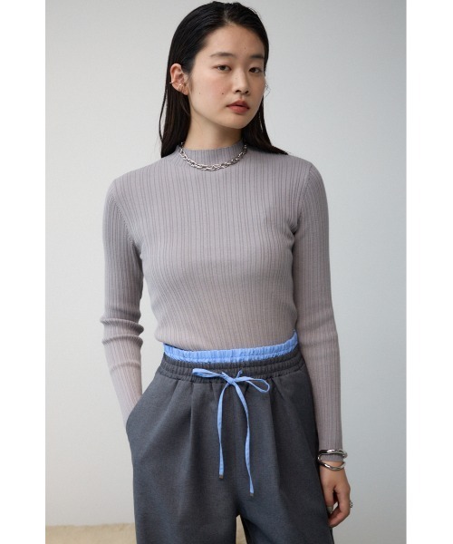 AZUL by moussy（アズールバイマウジー）の「ランダムリブハイネックニットトップス（ニット/セーター・レディース・レッド/ホワイト系その他/ダークブルー/ブラック/アイボリー/グレー・SMALL/MEDIUM）」の14枚目の写真