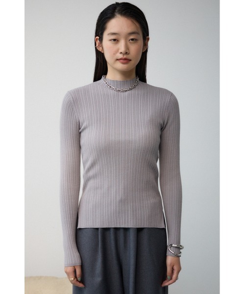 ランダムリブハイネックニットトップス（ニット/セーター）｜AZUL BY