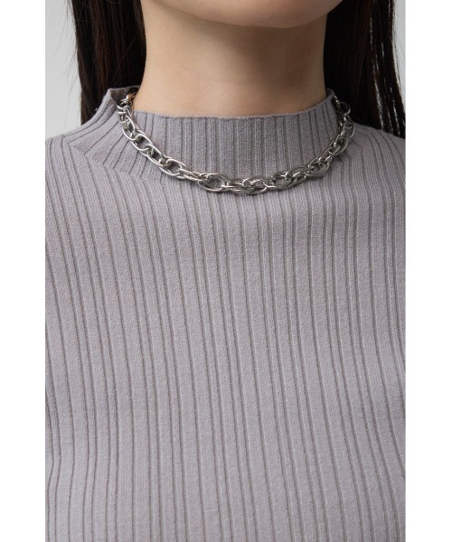 AZUL by moussy（アズールバイマウジー）の「ランダムリブハイネックニットトップス（ニット/セーター・レディース・レッド/ホワイト系その他/ダークブルー/ブラック/アイボリー/グレー・SMALL/MEDIUM）」の19枚目の写真