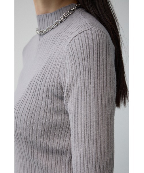 AZUL by moussy（アズールバイマウジー）の「ランダムリブハイネックニットトップス（ニット/セーター・レディース・レッド/ホワイト系その他/ダークブルー/ブラック/アイボリー/グレー・SMALL/MEDIUM）」の20枚目の写真