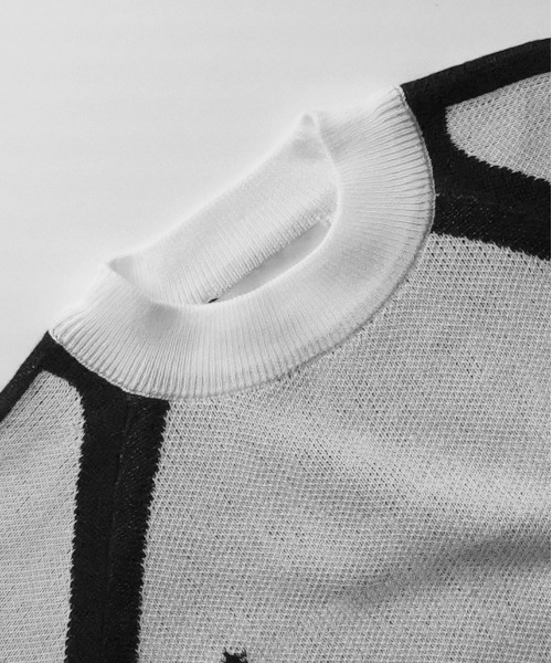 Confirm(コンファーム)の「ブロークコア Y2K フロントグラフィック ジャガードニットプルオーバー【Confirm】(ニット/セーター・メンズ・ブラック/ホワイト/ベージュ/チャコールグレー・M/L)」の5枚目の写真