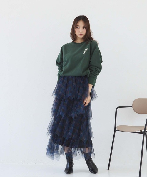 Edit Sheen（エディットシーン）の「チュールフリルチェックスカート（スカート・レディース・ブルー/ブラック・M）」の18枚目の写真