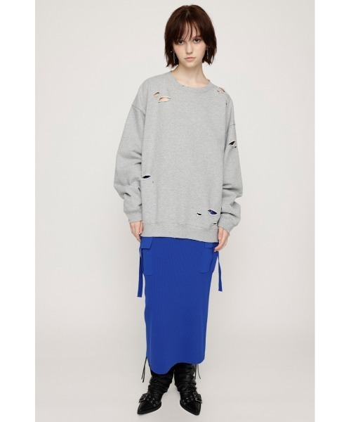 SLY(スライ)の「FINE TOUCH KNIT M/SK ファイン タッチ ニット ミディアム スカート(スカート・レディース・ブラック/ブルー/アイボリー・FREE)」の13枚目の写真