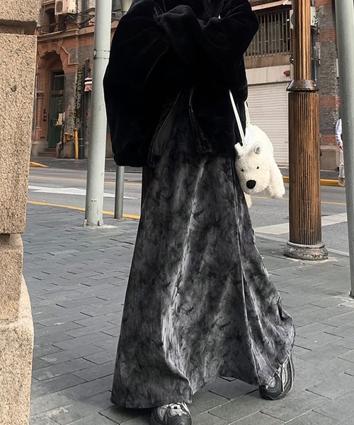 SpRay(スプレイ)の「ムラ染マーメイドロングスカート(スカート・レディース・ブラック/ブラウン・MEDIUM)」の20枚目の写真