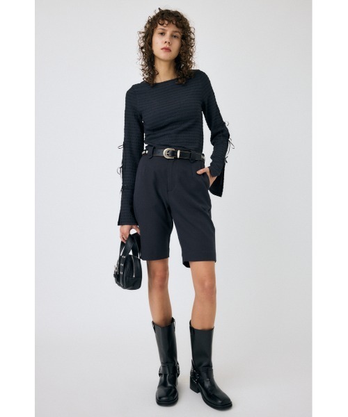 MOUSSY（マウジー）の「SLEEVE RIBBON トップス（Tシャツ/カットソー・レディース・オフホワイト/ライトイエロー/ライトブラック・FREE）」の10枚目の写真