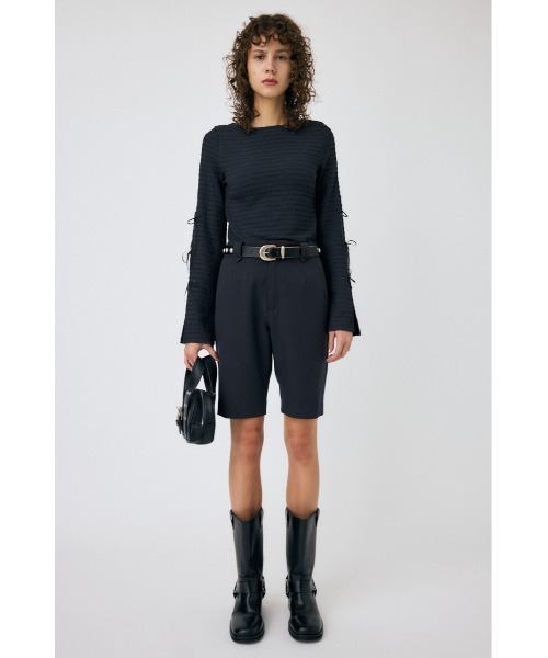 MOUSSY（マウジー）の「SLEEVE RIBBON トップス（Tシャツ/カットソー・レディース・オフホワイト/ライトイエロー/ライトブラック・FREE）」の12枚目の写真