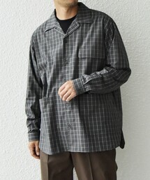 SHIPS any: モノトーン チェック サイドポケット シャツ ジャケット◇
