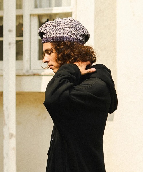 go slow caravan（ゴースローキャラバン）の「モールヤーン ホールガーメントニットベレー（ハンチング/ベレー帽・レディース・ピンク/パープル・FREE）」の7枚目の写真