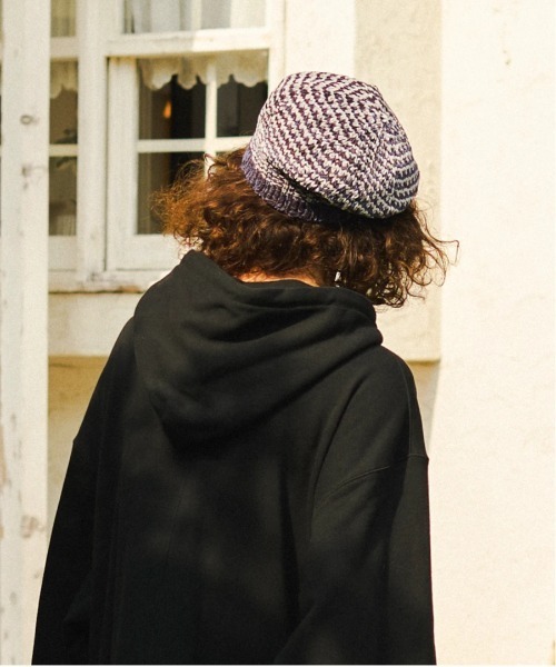 go slow caravan（ゴースローキャラバン）の「モールヤーン ホールガーメントニットベレー（ハンチング/ベレー帽・レディース・ピンク/パープル・FREE）」の8枚目の写真