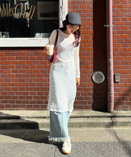 efill（エフィル）の「レースワンピース レイヤード（ワンピース・レディース・ベージュ・FREE）」の5枚目の写真